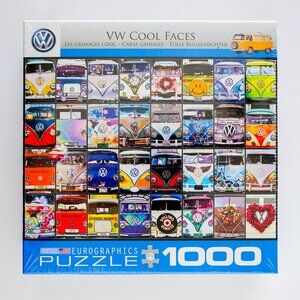🧩 BRAND NEW 🧩 "VW Cool Faces" Volkswagen 1,000 Piece Puzzle by Eurographics